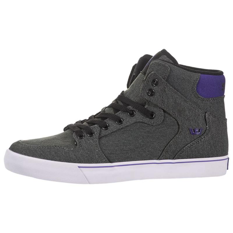 Buty Supra VAIDER - Sneakersy Wysokie Męskie - Szare Fioletowe (BNJV-12847)